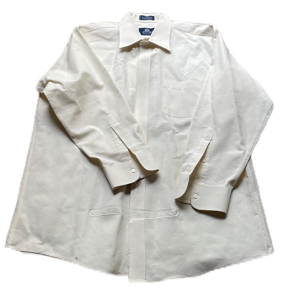 Stafford XL wrinkle free long sleeve button down Oxford in light yellow